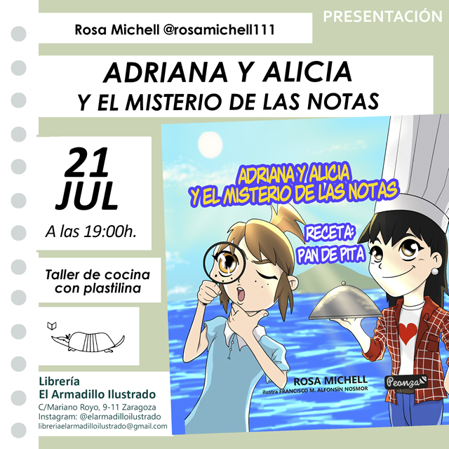 Rosa Michell presenta el cómic 'Adriana y Ana y el misterio de las notas. Receta: Pan de Pita'